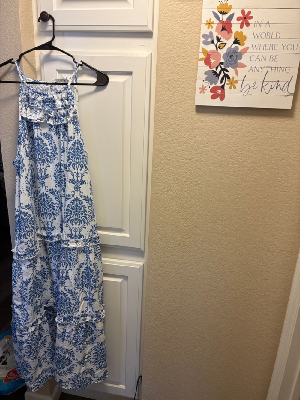 GRACE KARIN Women's blue and white patterned Maxi Boho Dress NWT - Picture 6 of 14